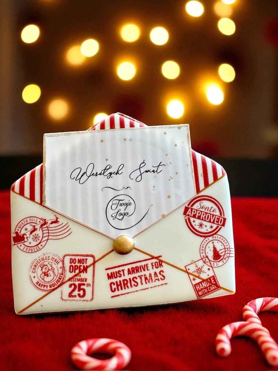 List personalizowany z piernika, świąteczny list pięknie zapakowany