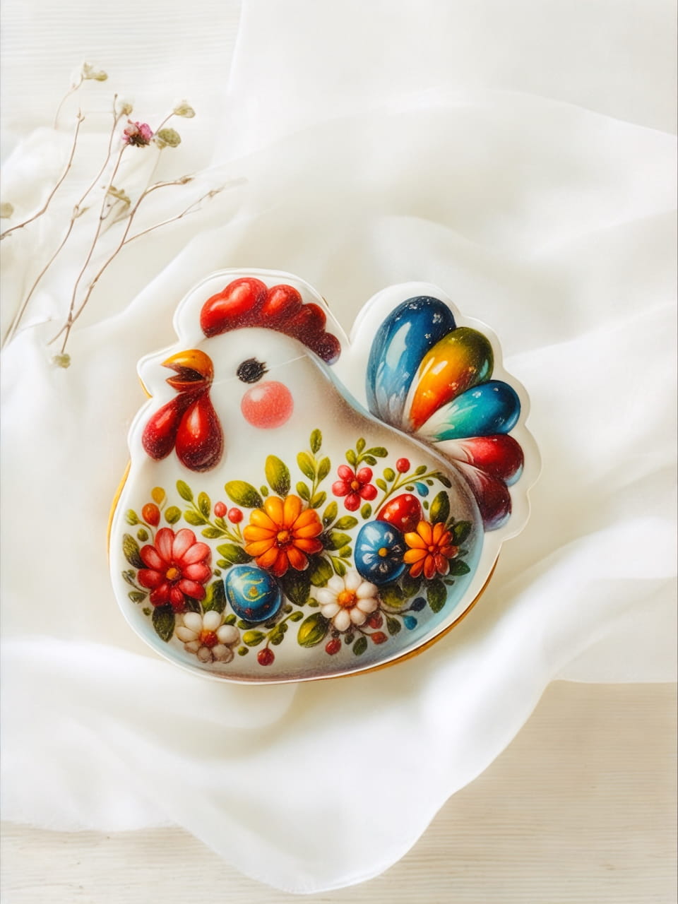 Piernik wielkanocny kurak, kwiaty folklor