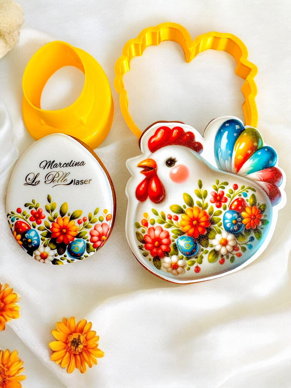 Piernik wielkanocny kurak i jajo, kwiaty folklor