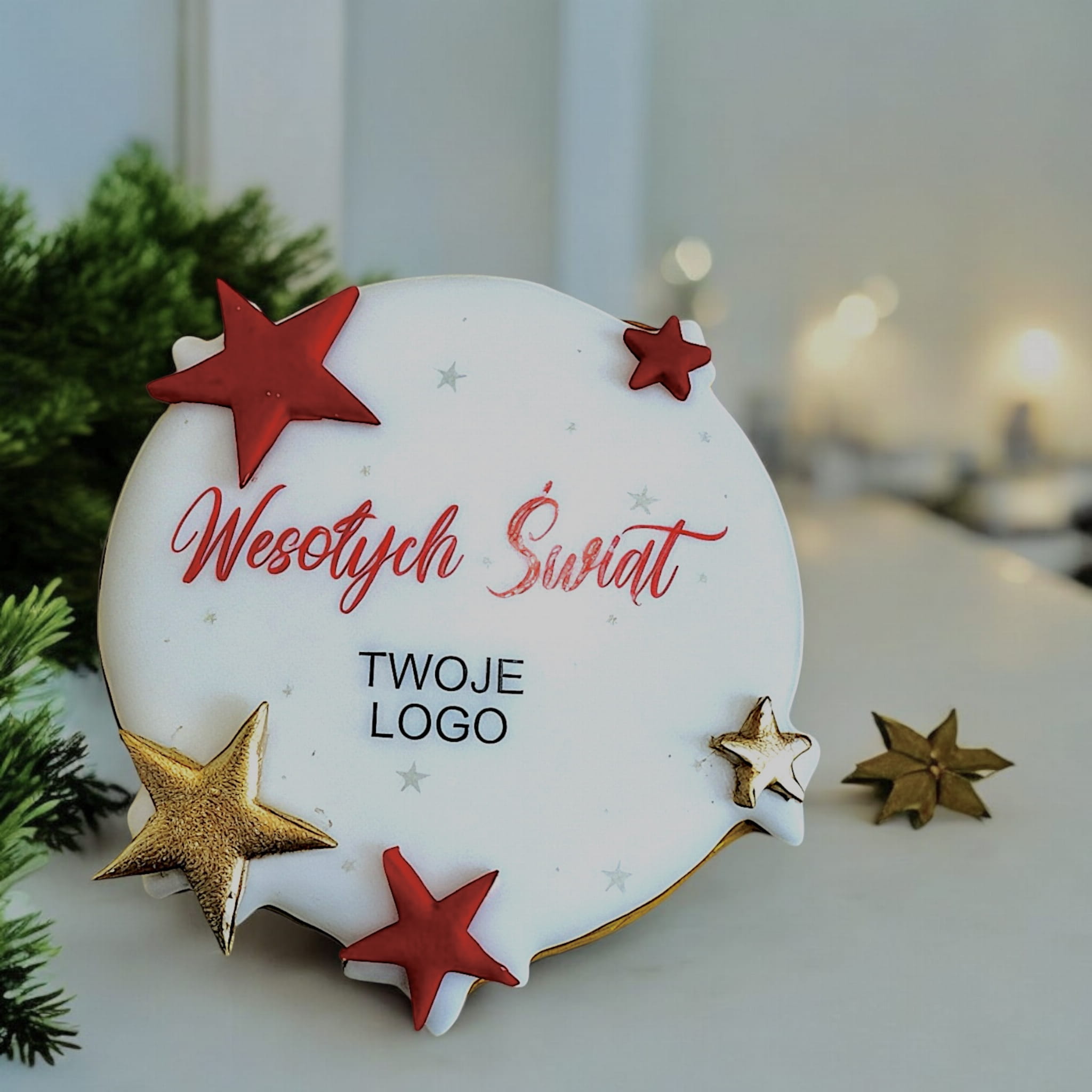 Bombka z piernika z gwiazdkami